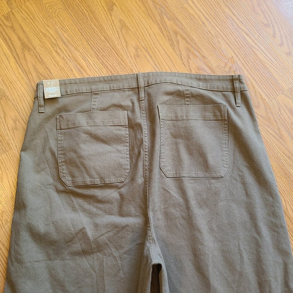 NEW NWT! MADEWELL EMMETT WIDE-LEG CROP PANTS olive green HIGH RISE sz 37 - Picture 5 of 7